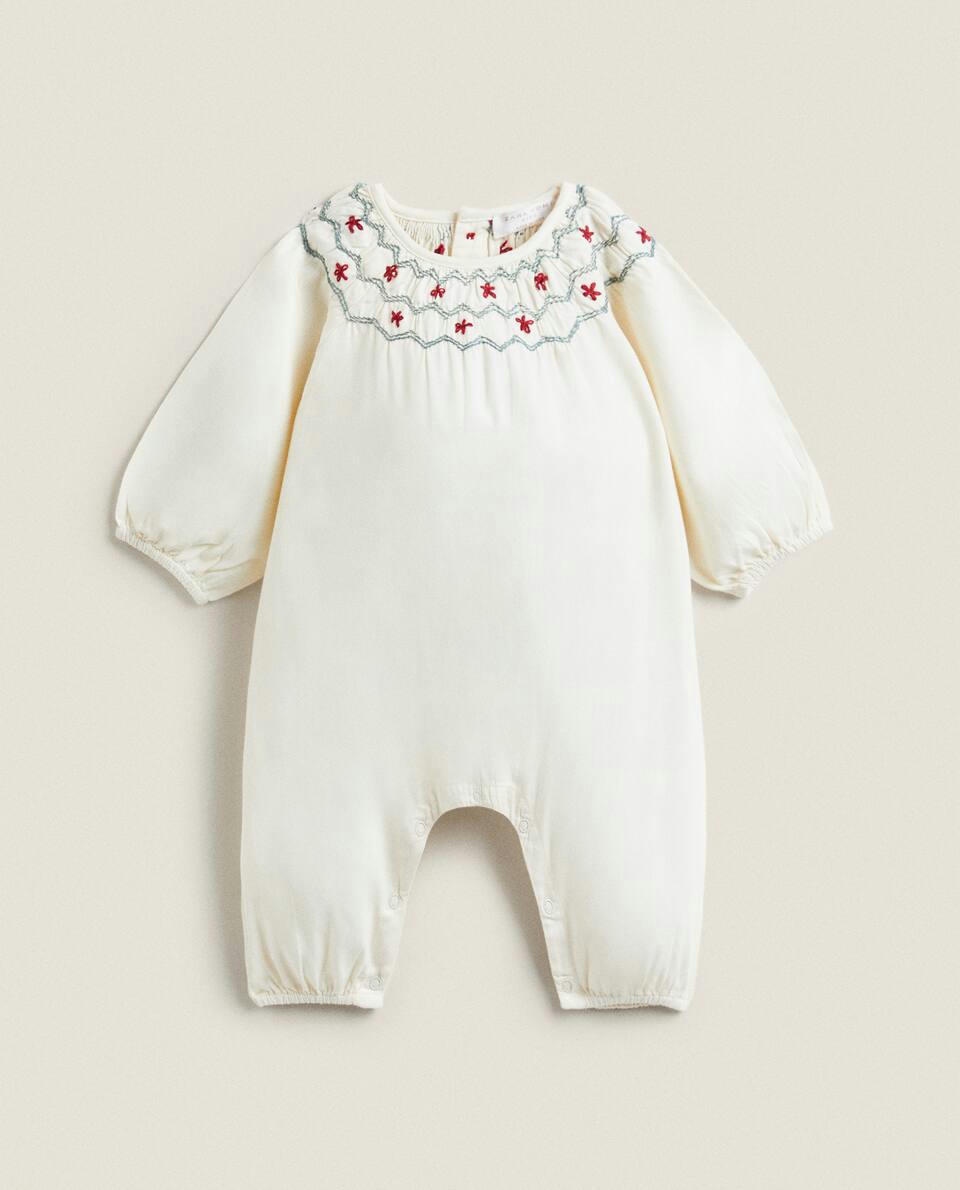 EMBROIDERED CHRISTMAS BABY ROMPER