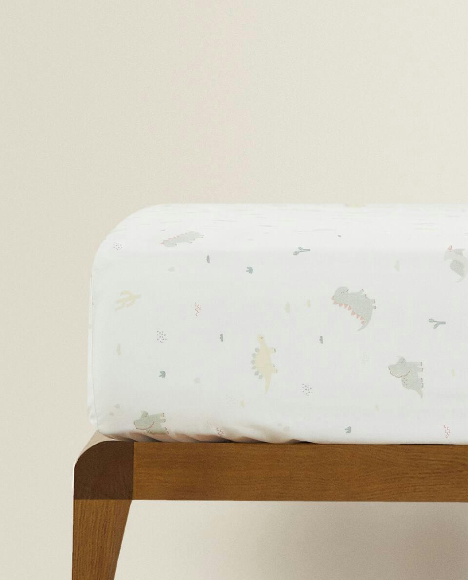 DINOSAUR PRINT FITTED SHEET
