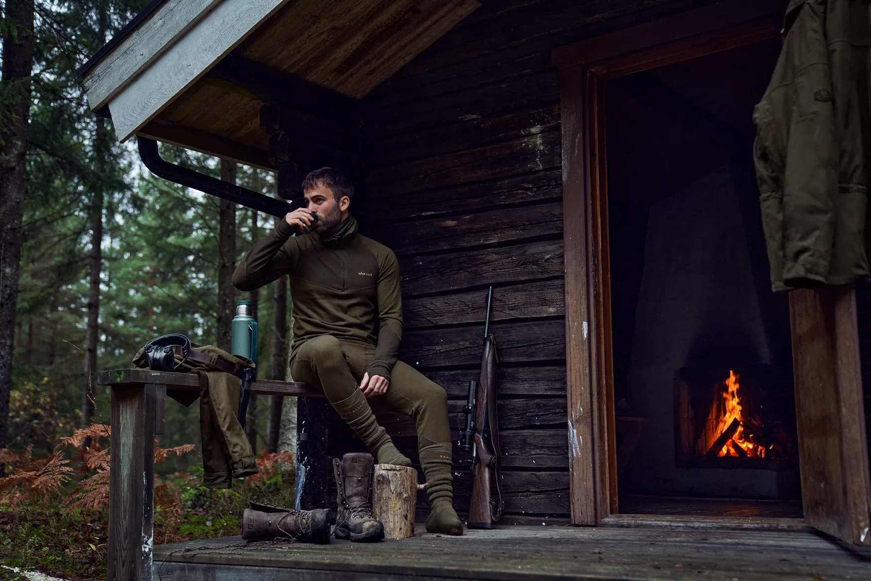 H&auml;rkila Base Warm zip neck