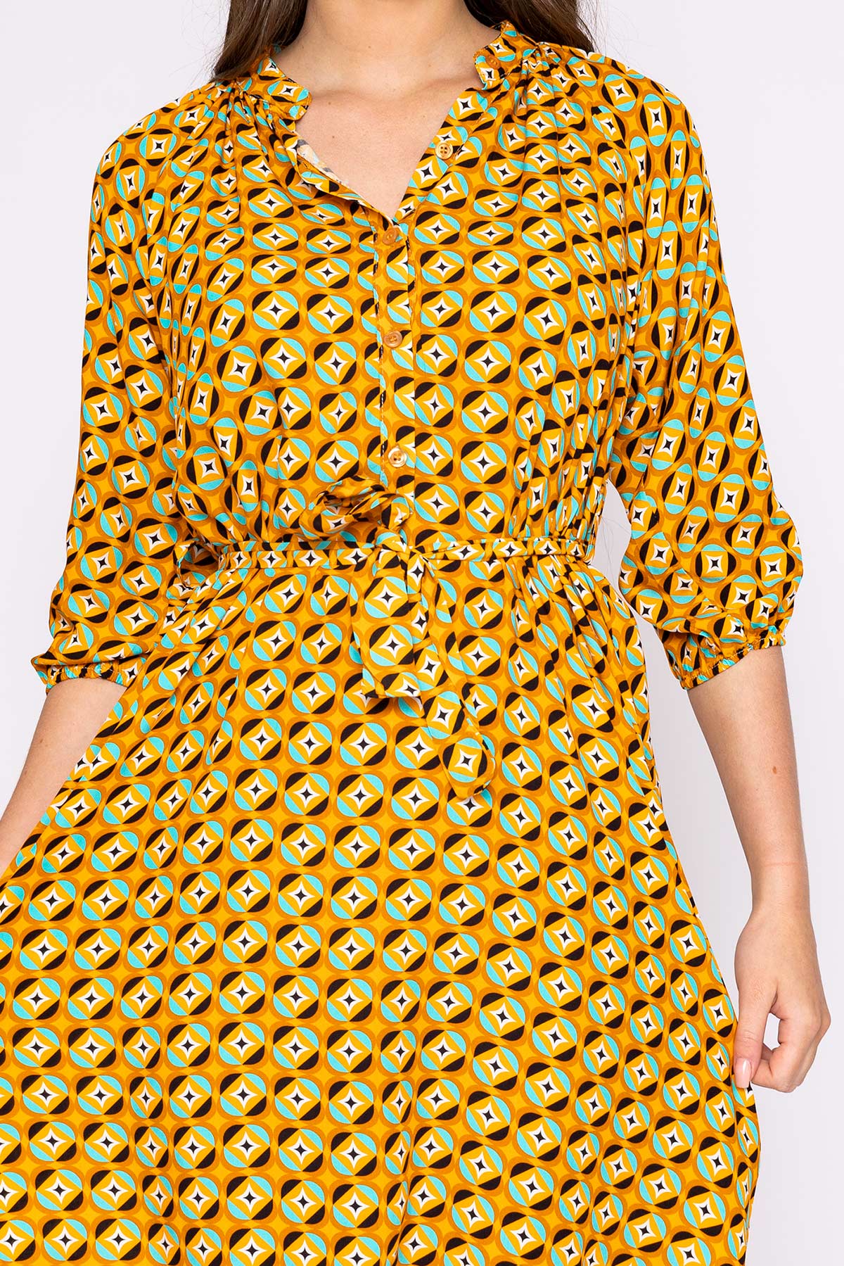 Viscose Dress in Orange Print