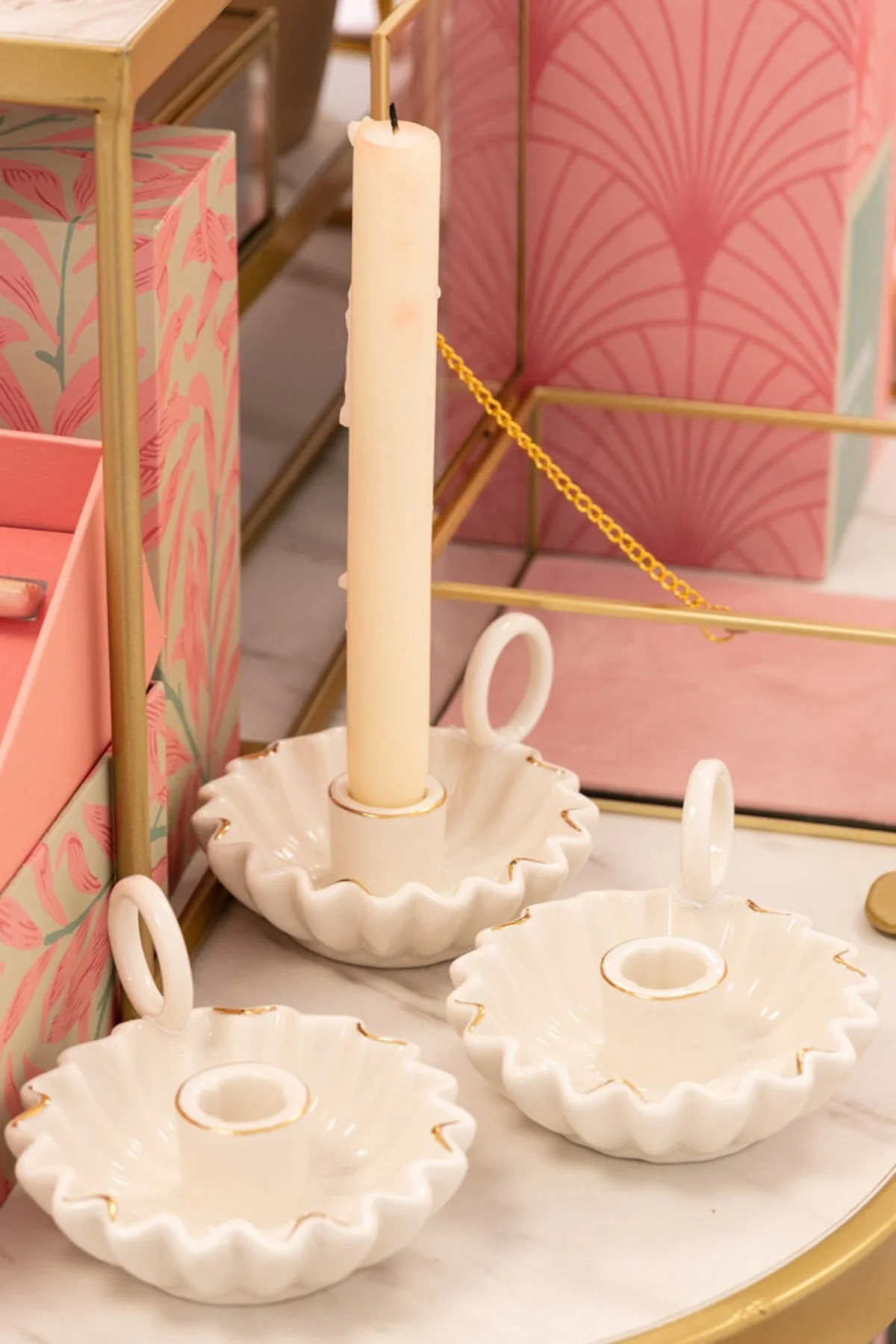 Ceramic Dinner Candle With Carrier