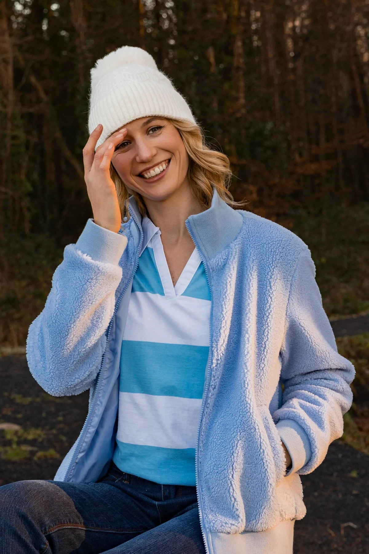 Stripped Rugby Polo Shirt in Blue
