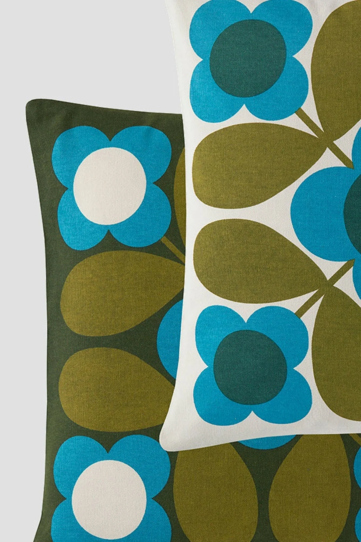 Orla Kiely Flower Tile Kingfisher Cushion
