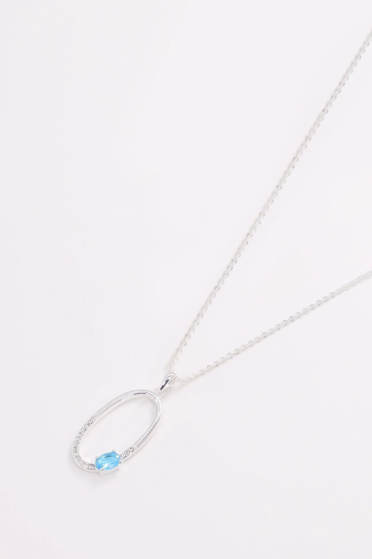 Oval Pendant with Blue Stone