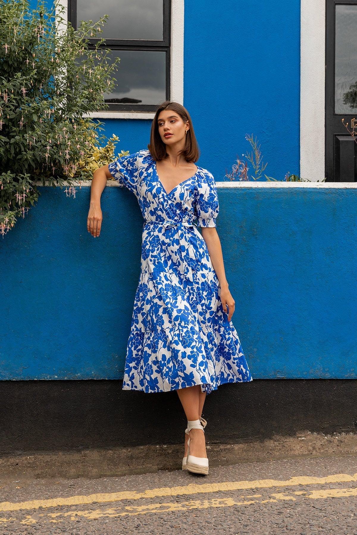 Floral Sun Dress in Blue