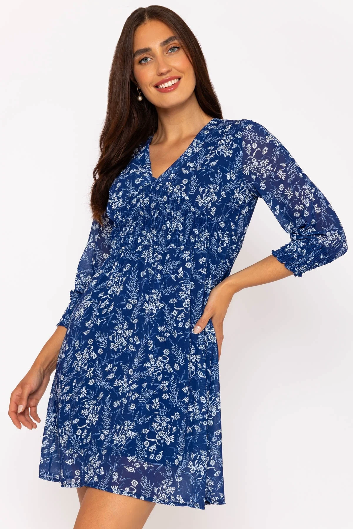 Sienna Navy Knee Length Dress