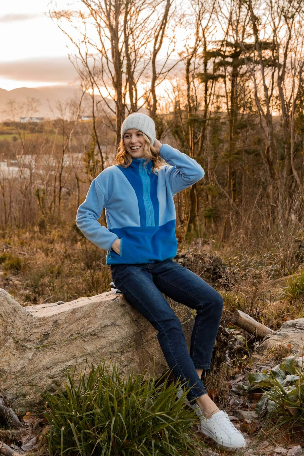 1/2 Zip Fleece in Blue