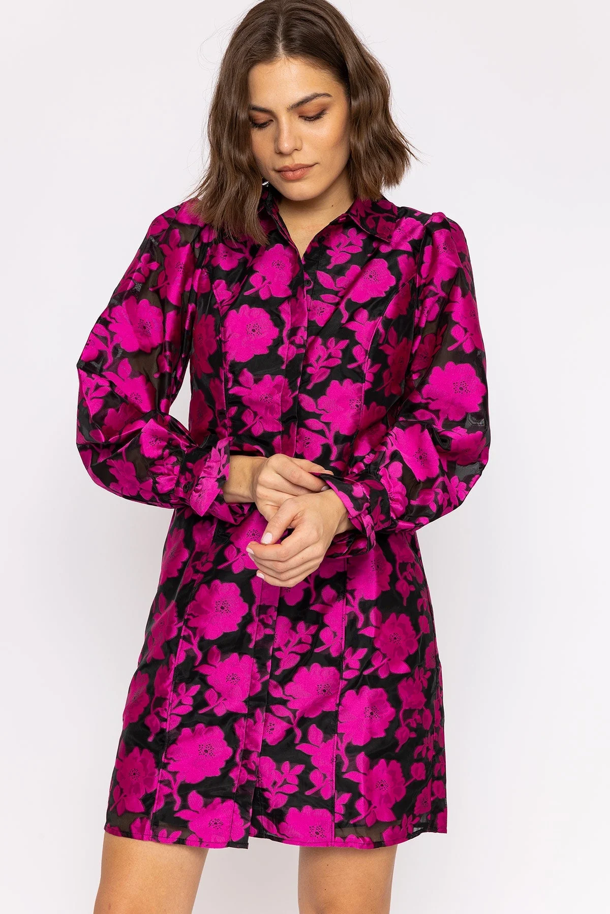 Franka Shirt Dress in Black