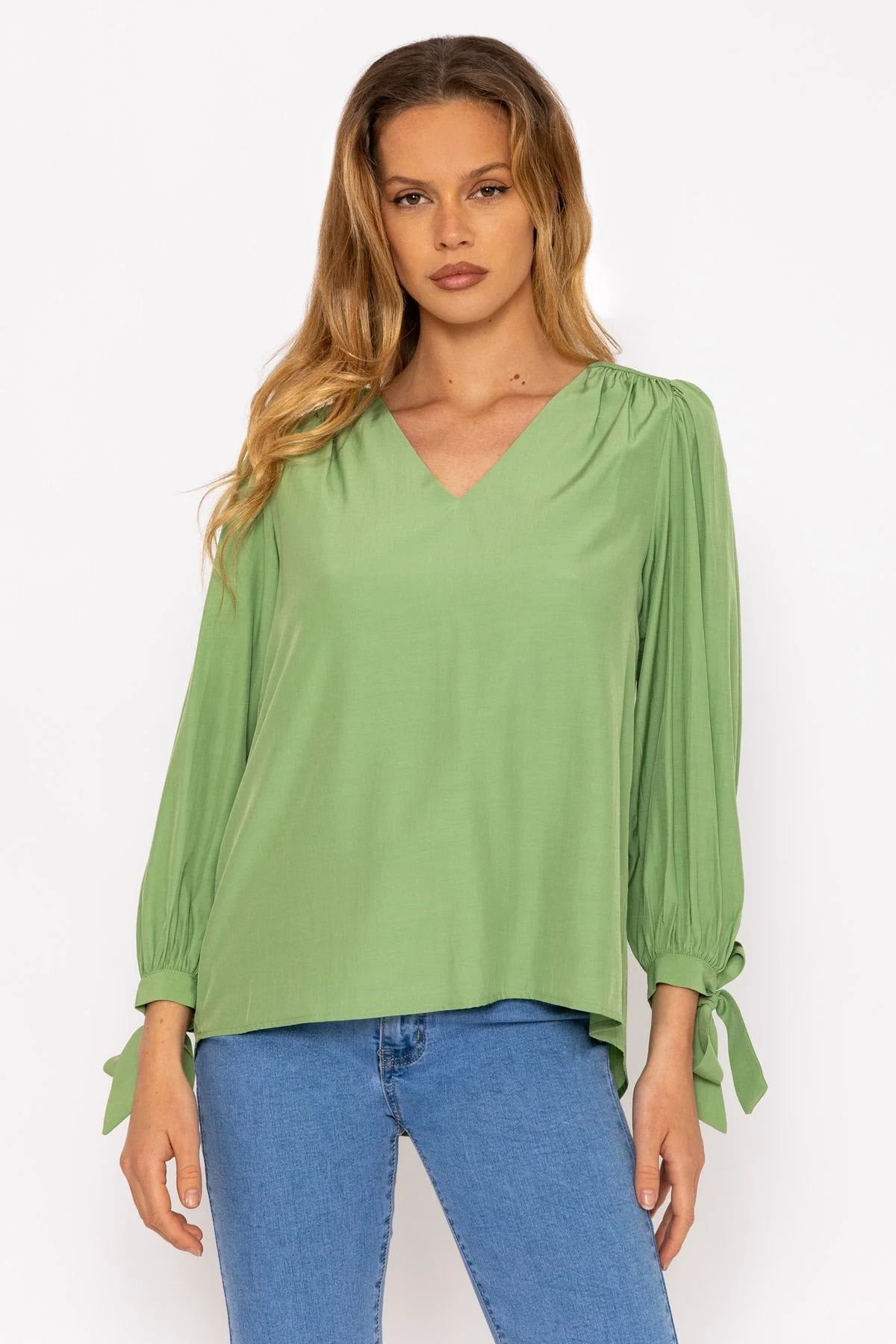 Tie Sleeve Top in Sage