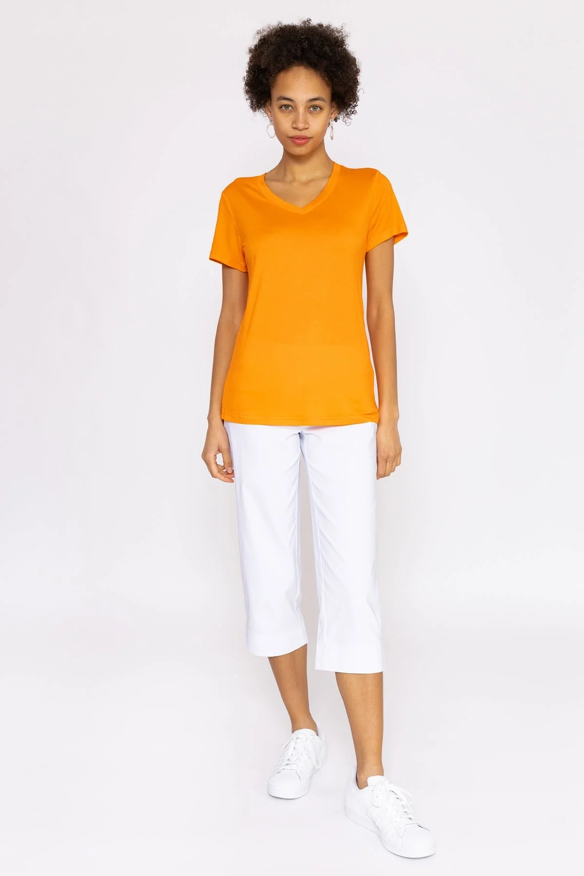 V Neck Tee in Orange