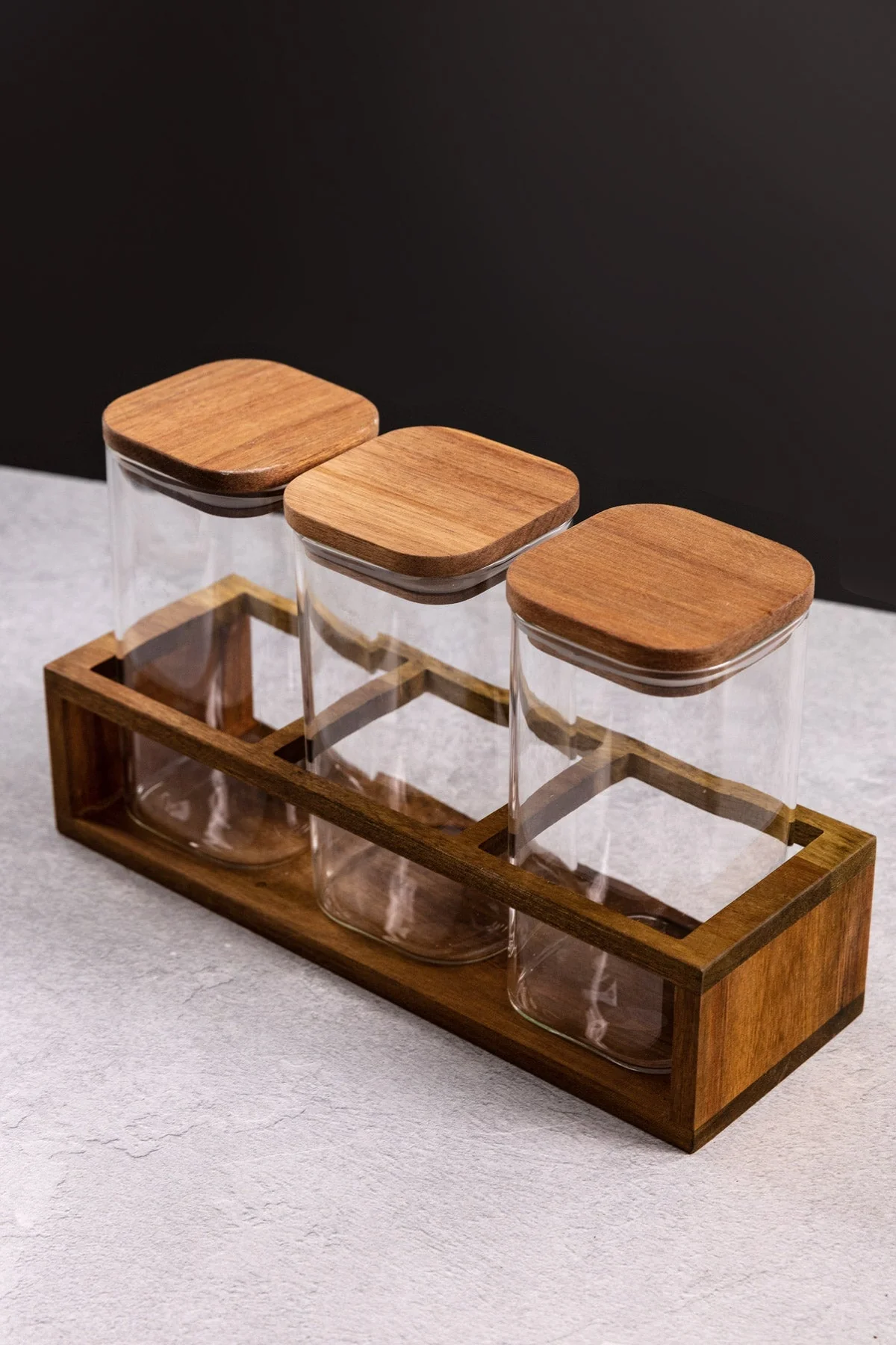 Set Of 3 Lidded Storage Jars