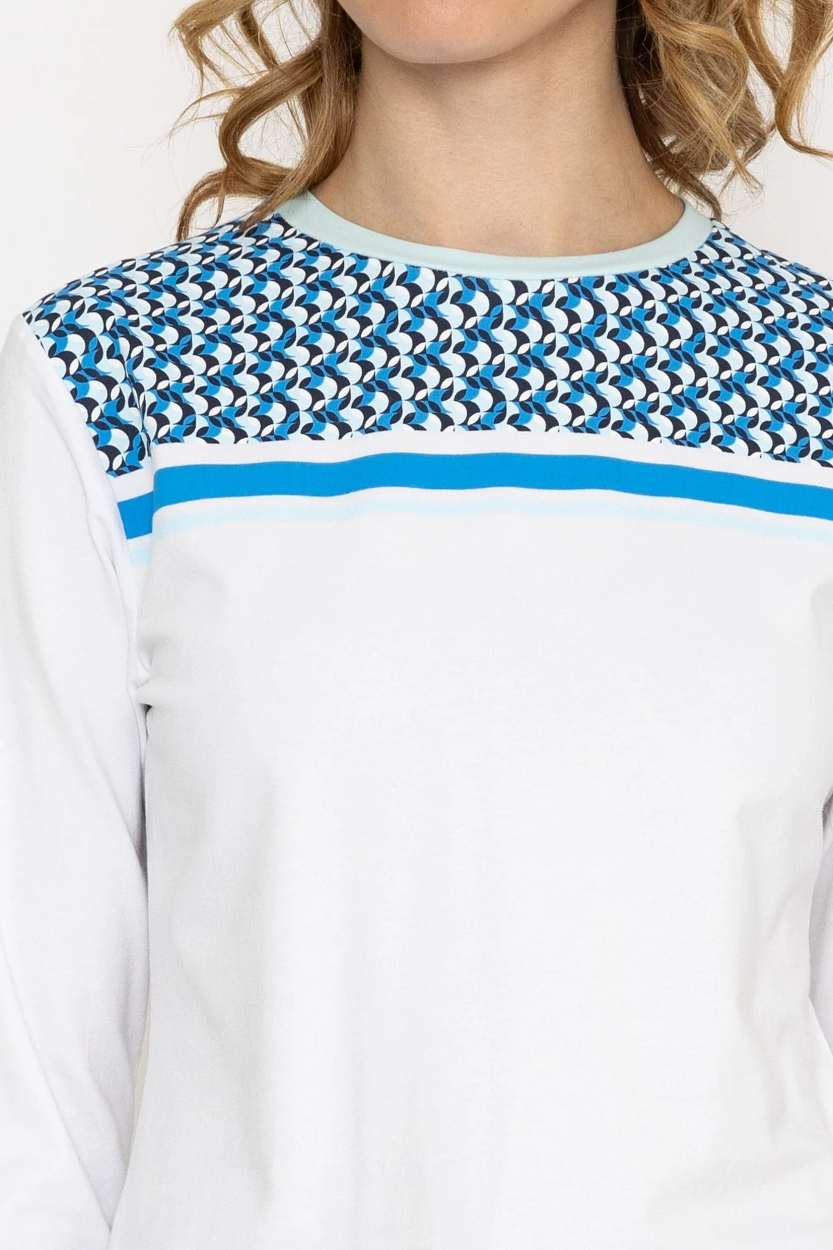 Long Sleeve T-Shirt in White Print