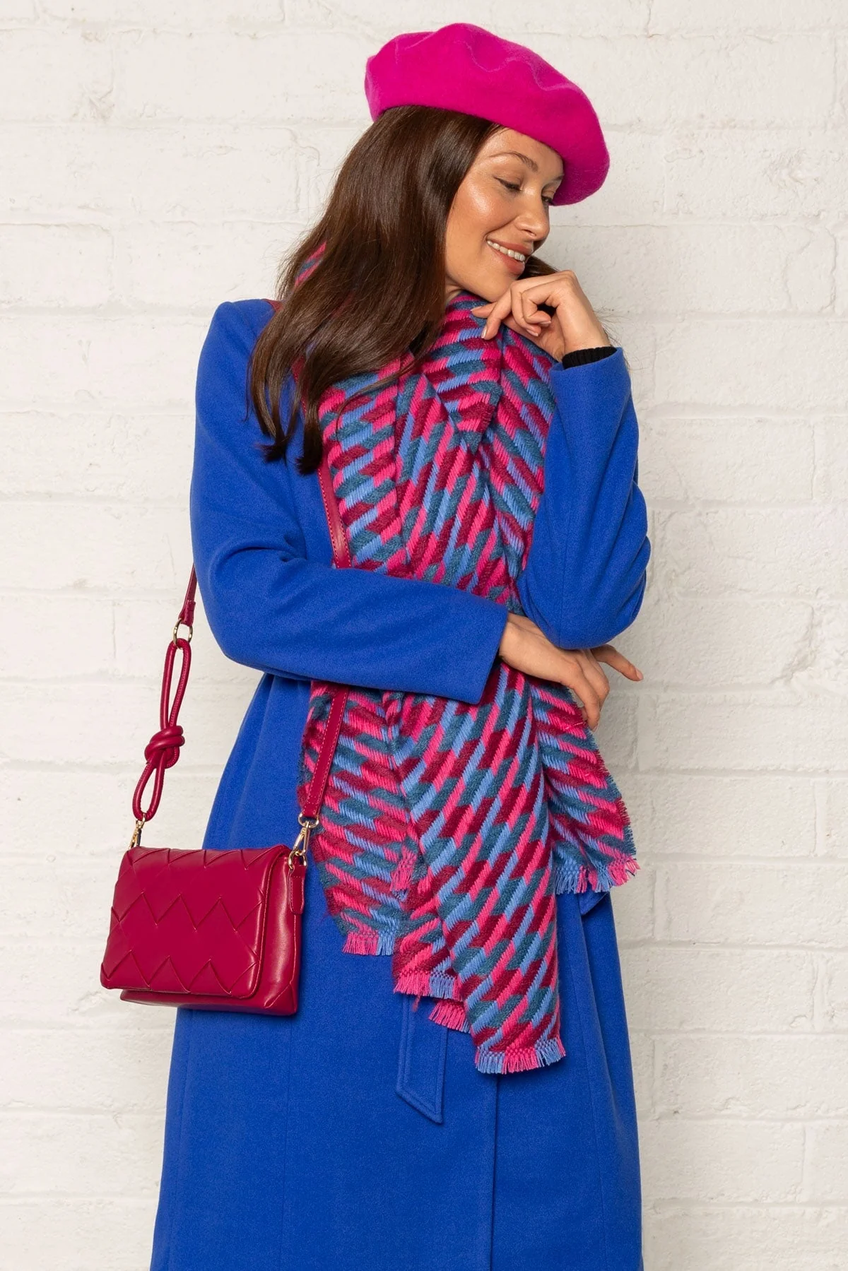 Wool Blend Beret in Pink