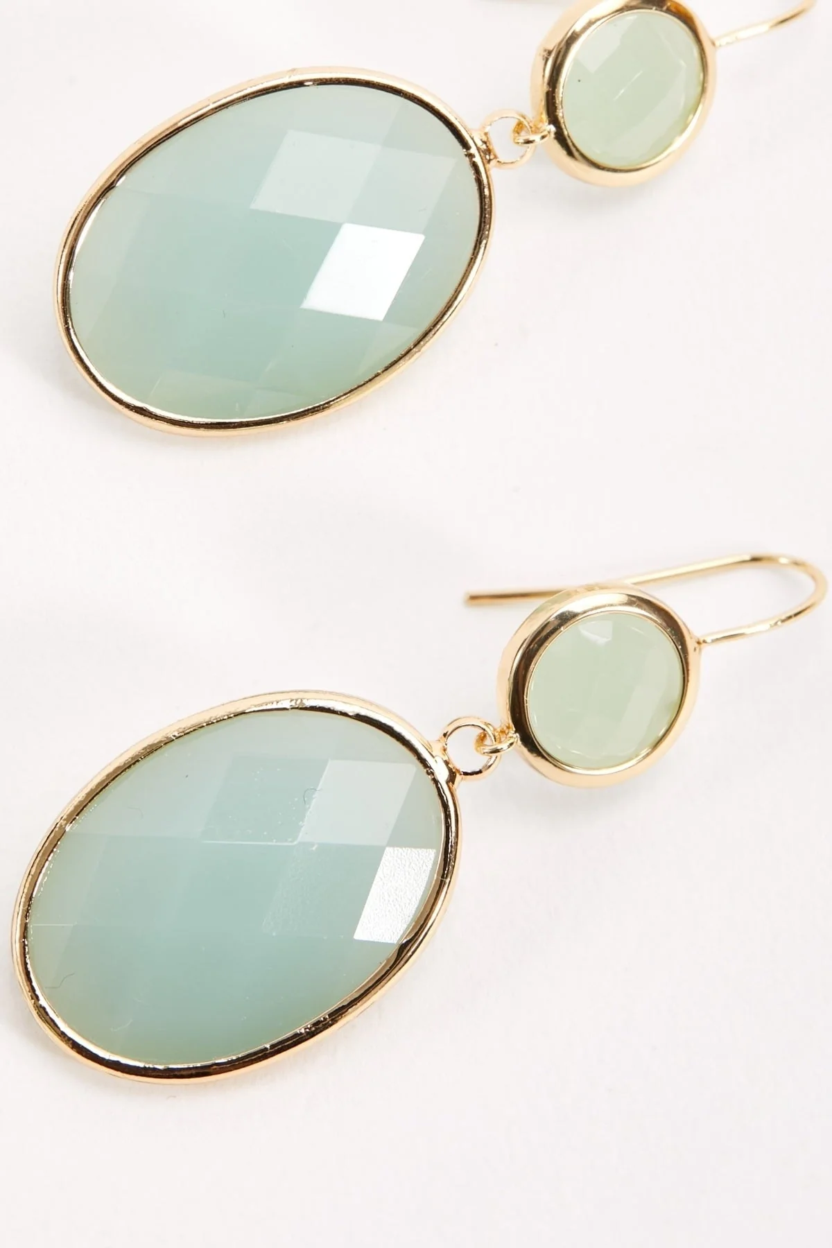 Green Double Drop Earrings