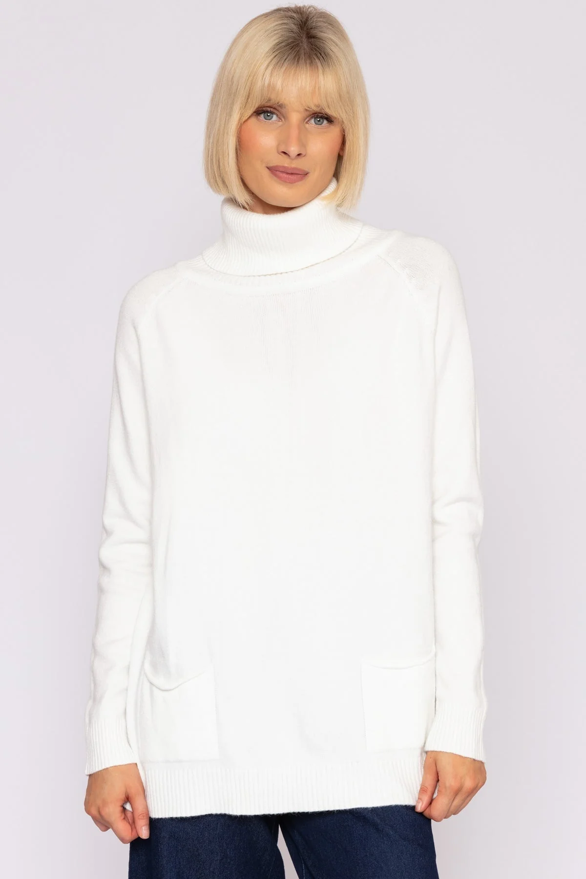 Pocket Polo Knit in Ecru