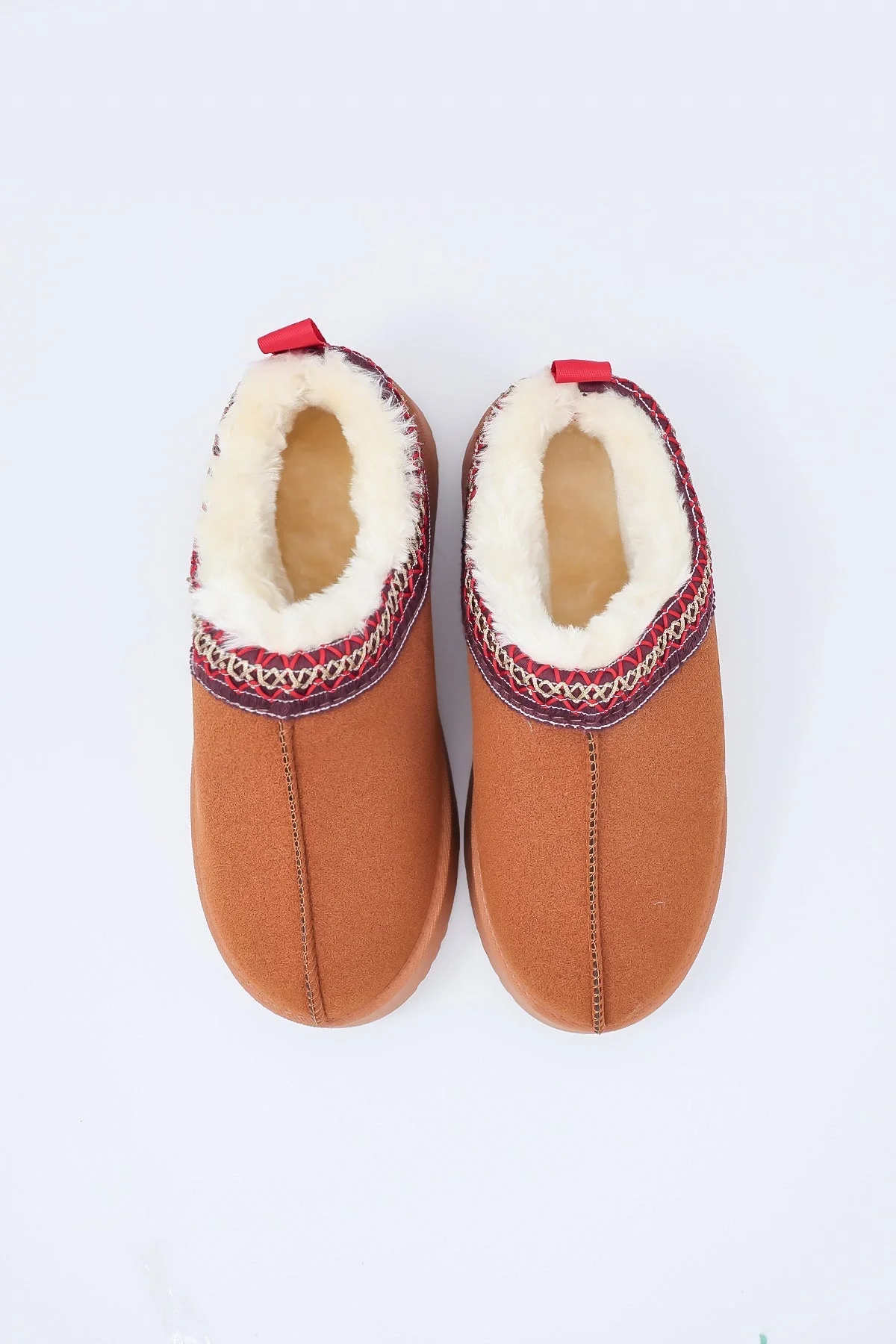 Faux Fur Cosy Slippers in Tan