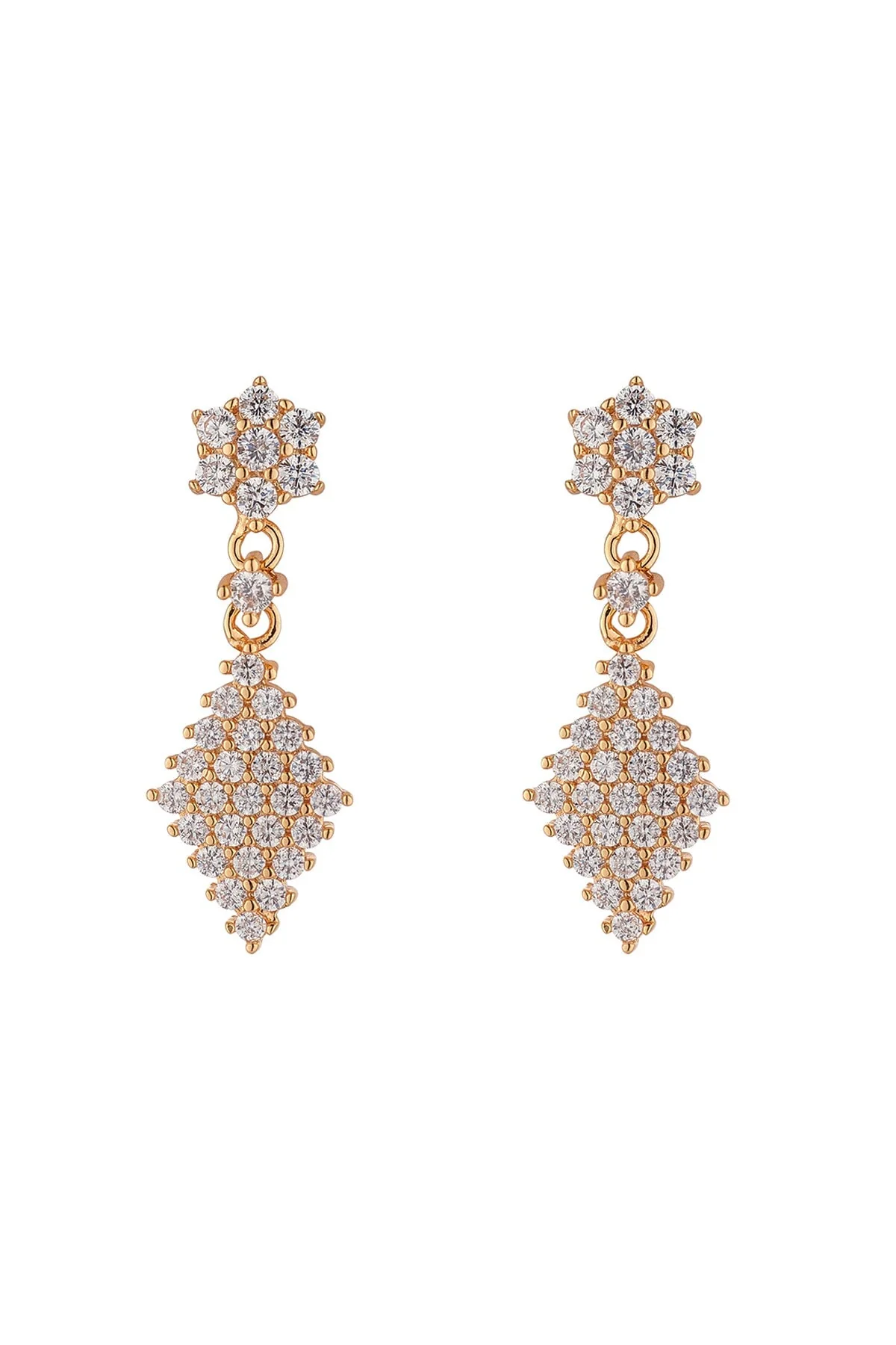 Gold Diamond Drop Earrings