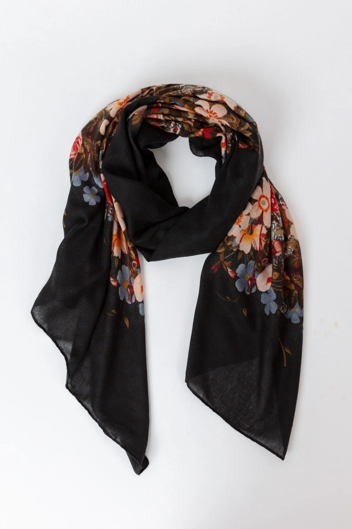 Floral Scarf in Black
