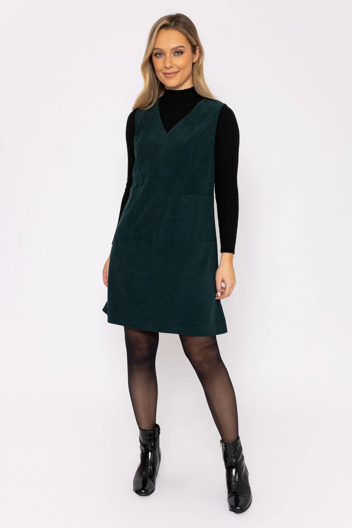 Pinafore Mini Dress in Green