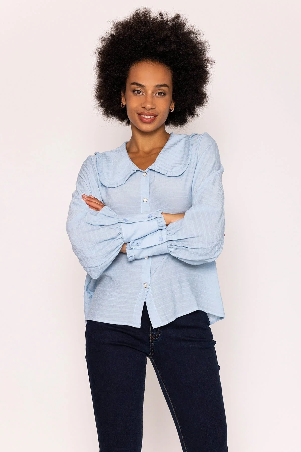 Peter Pan Blouse in Light Blue