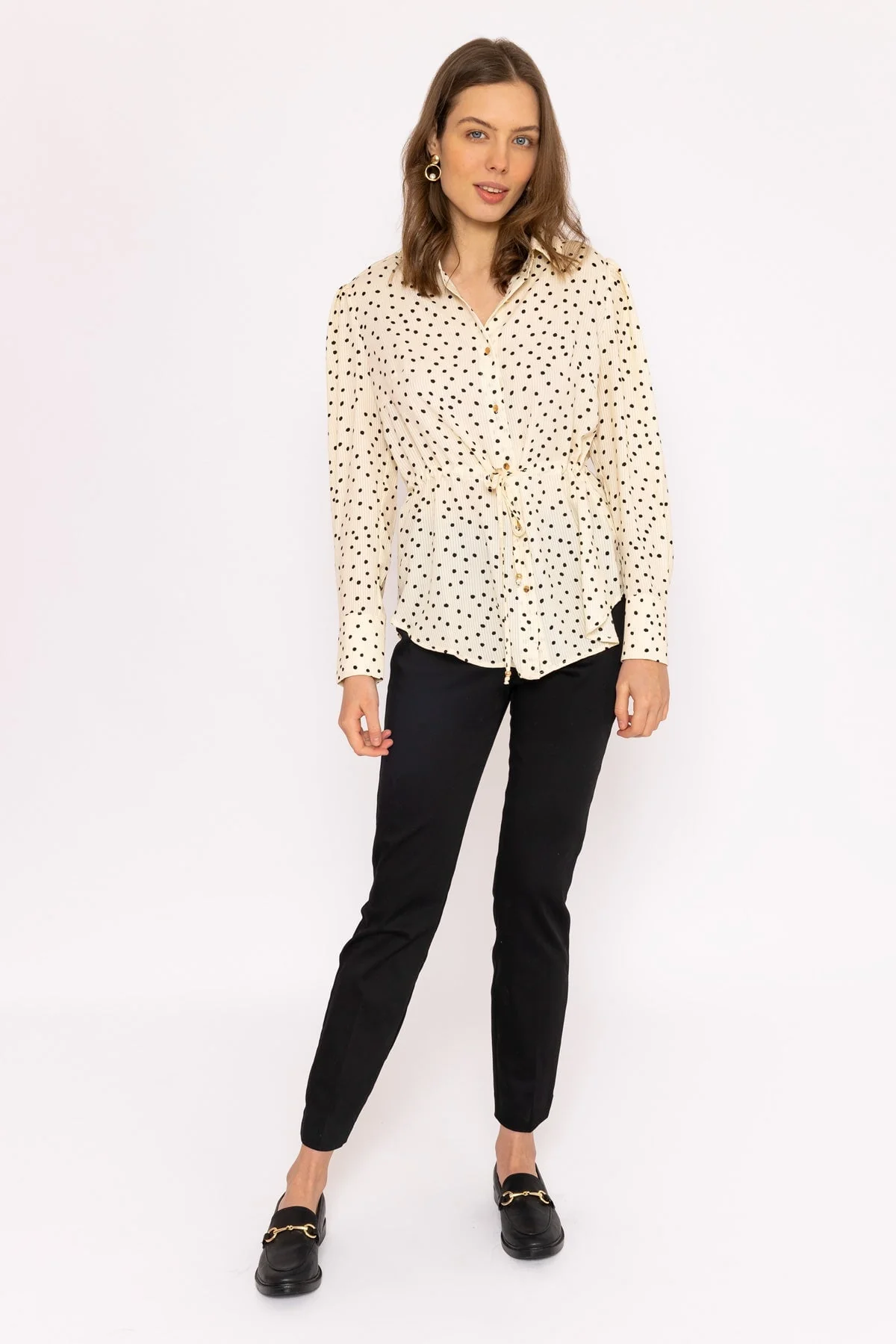 Longline Tie Shirt in Mono