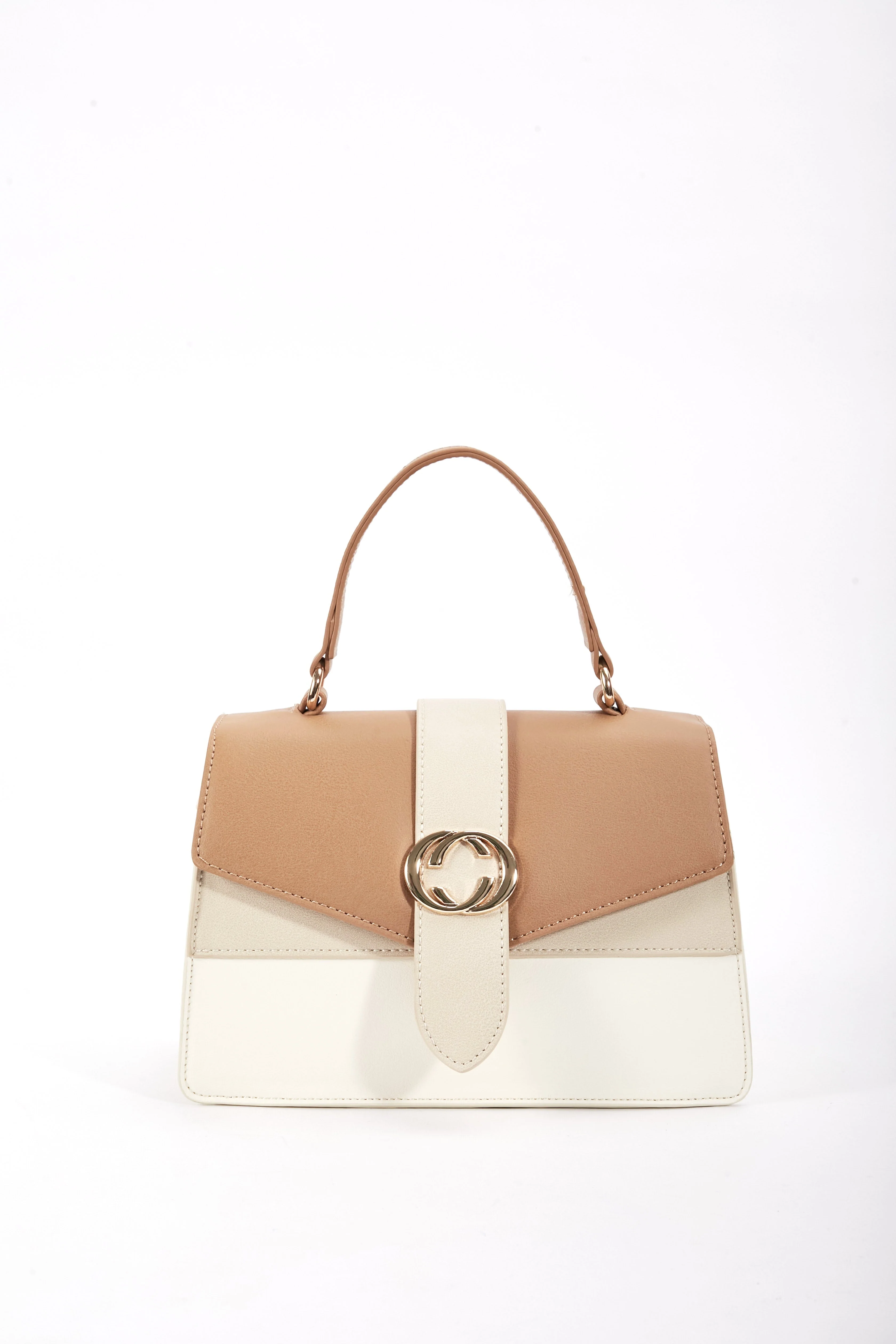 Petite Contrast Tote Bag in Beige