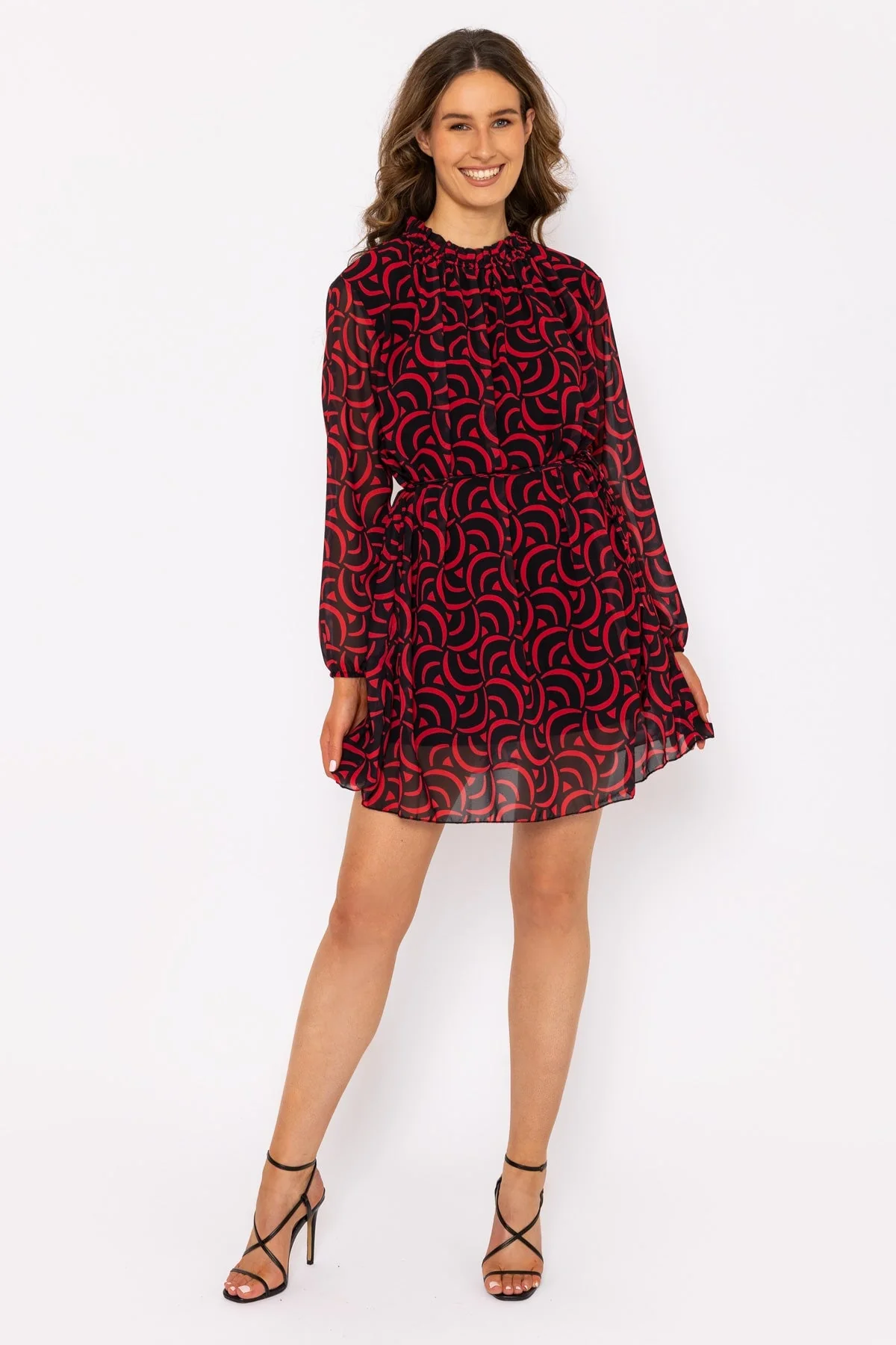 Millie Mini Dress in Red Print