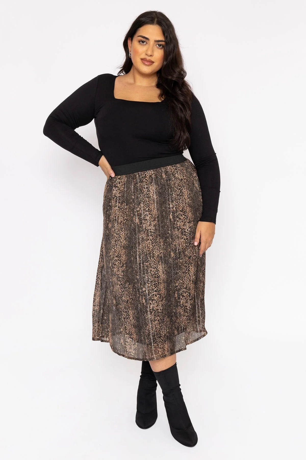 Curve - Nala 7/8 Skirt in Animal Print