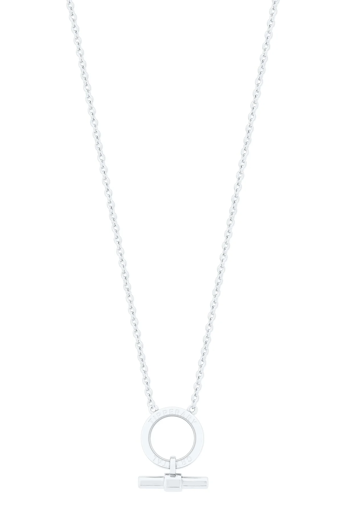 T-Bar Circle Pendant in Silver