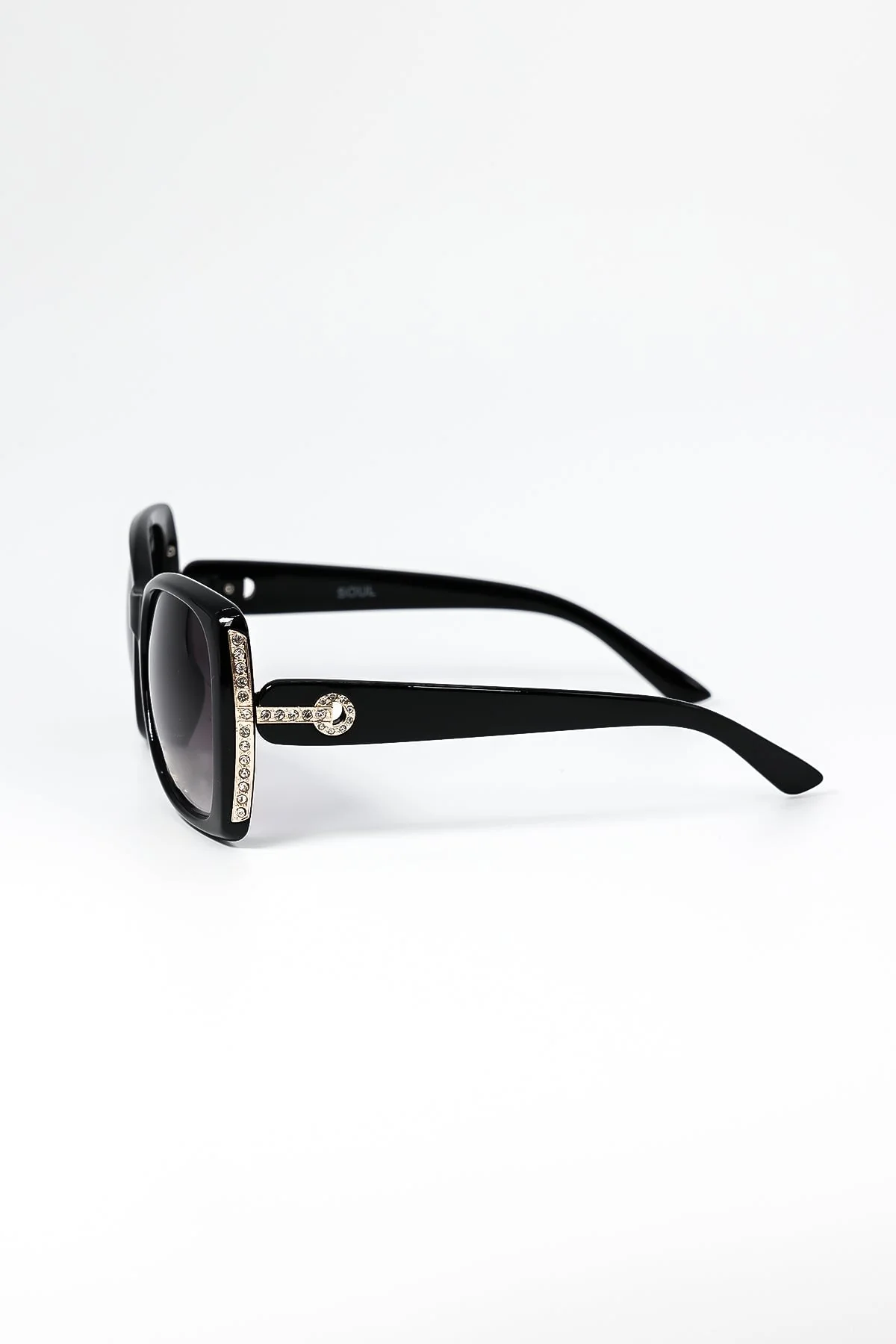 Diamante Oversized Sunglasses in Black