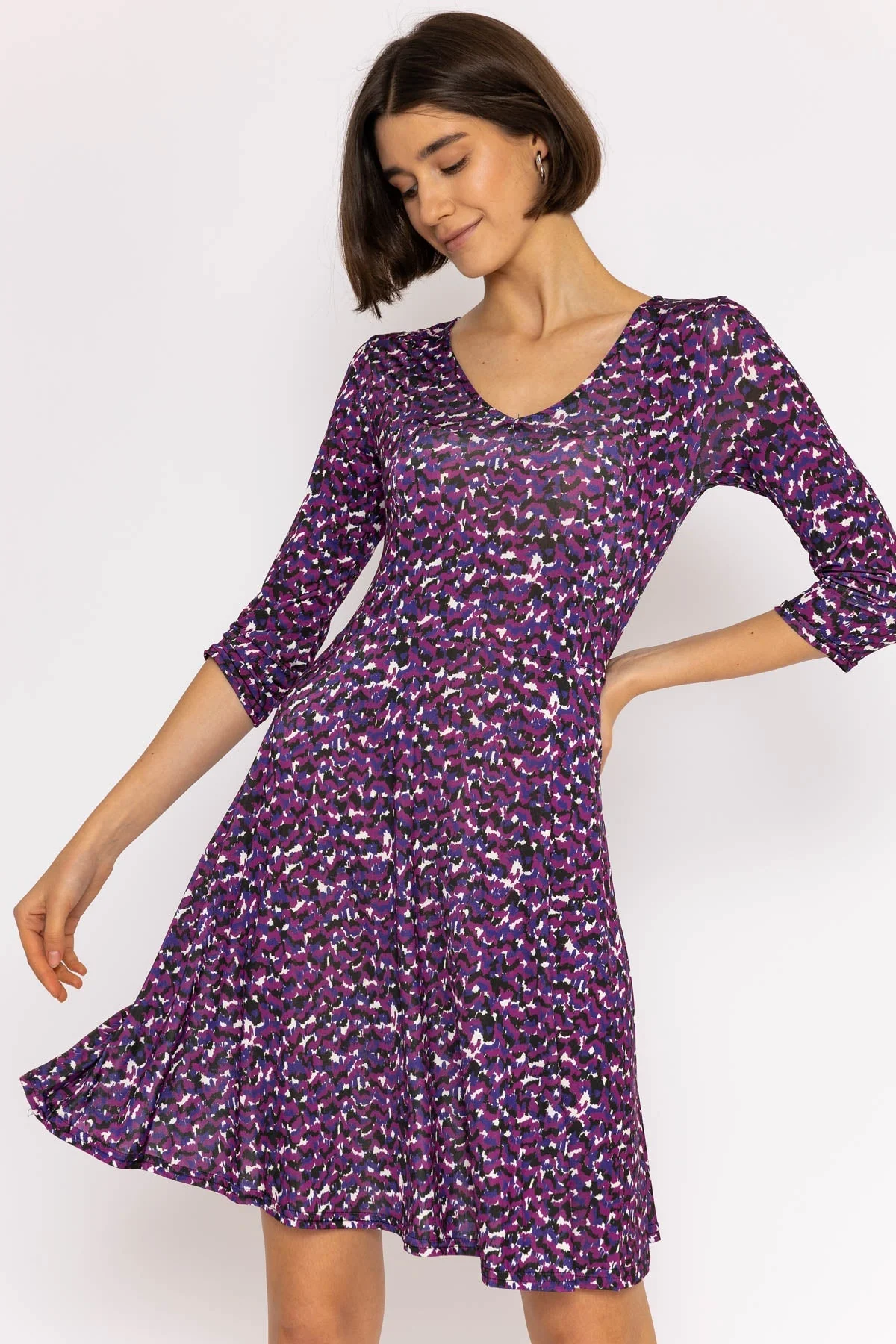 Deirdre Dress in Magenta Print