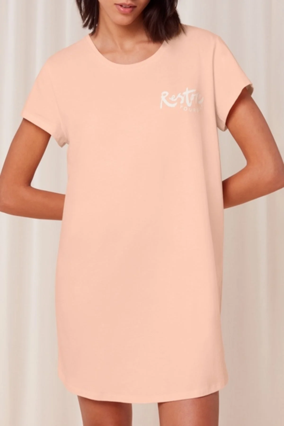 Cotton Nightdress in Peach