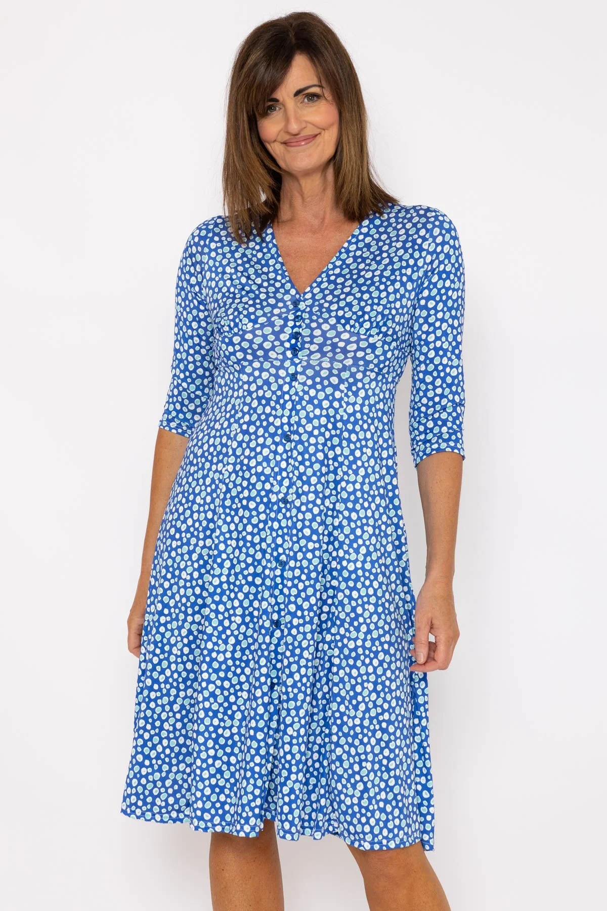 Angelina Blue Print Dress