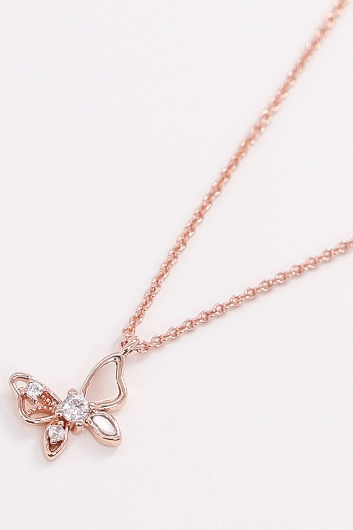 Butterfly Necklace in Rose Gold