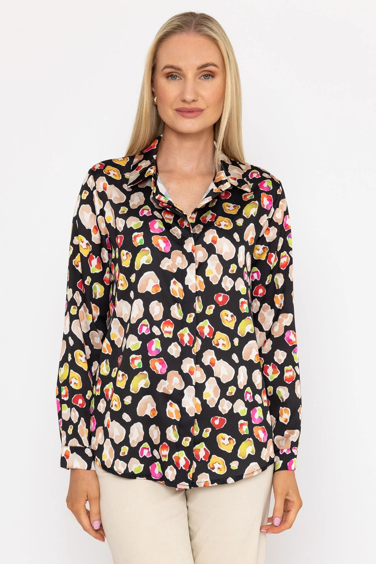 Sateen Shirt in Black Print