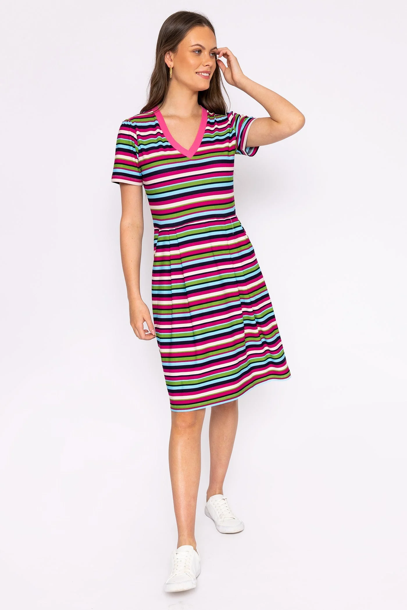 Stripe Jersey Dress in Multi