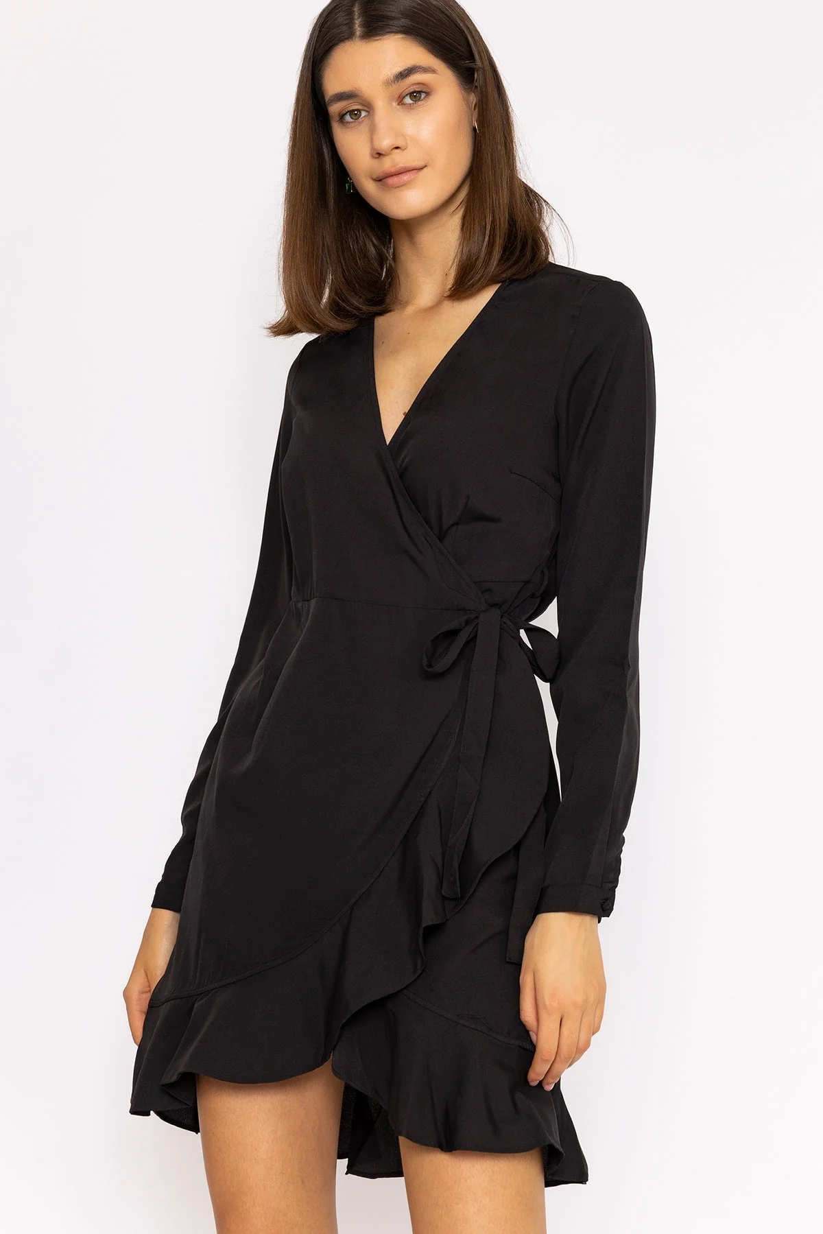 Henna Wrap Dress in Black