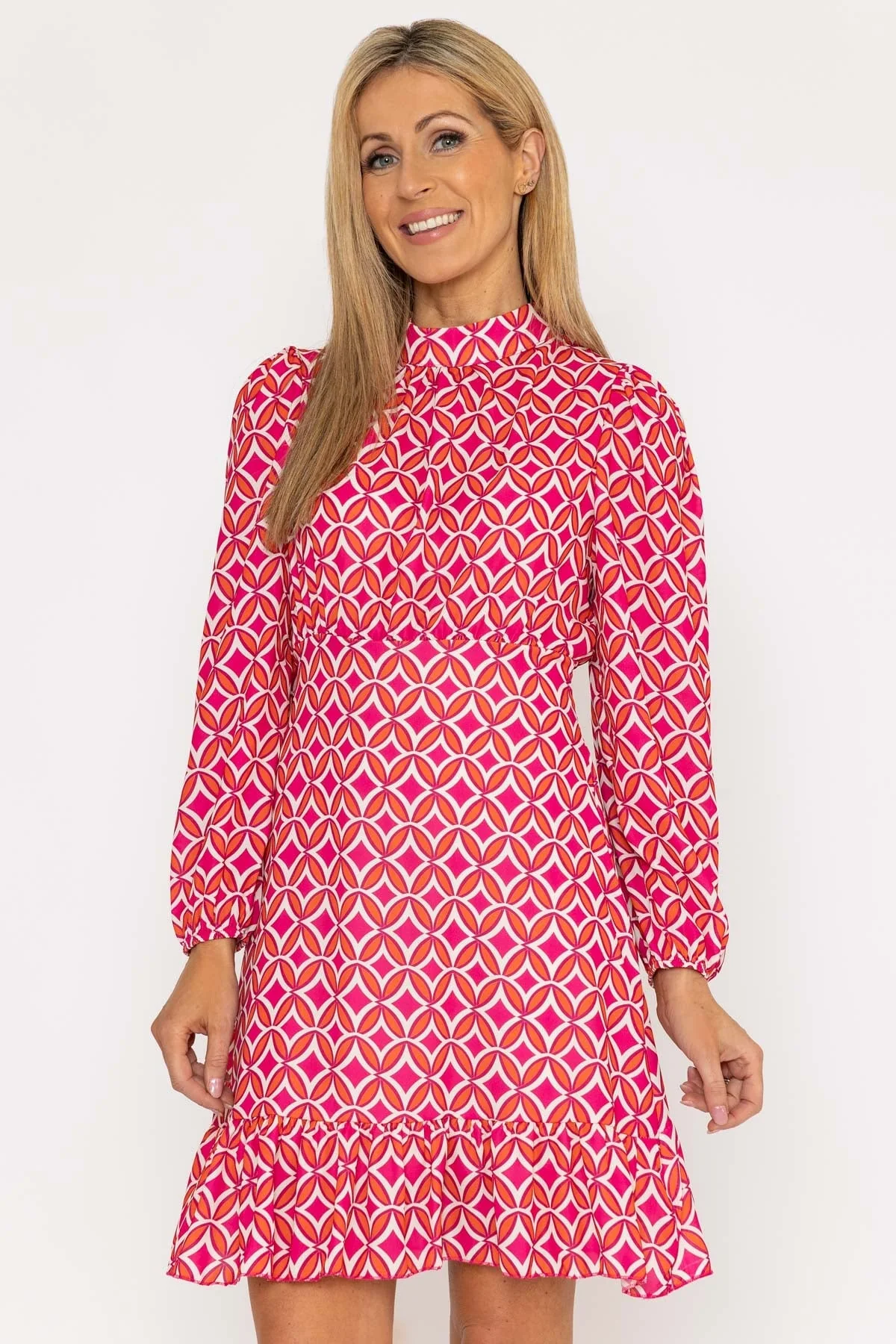 Nadia Mini Dress in Pink Print