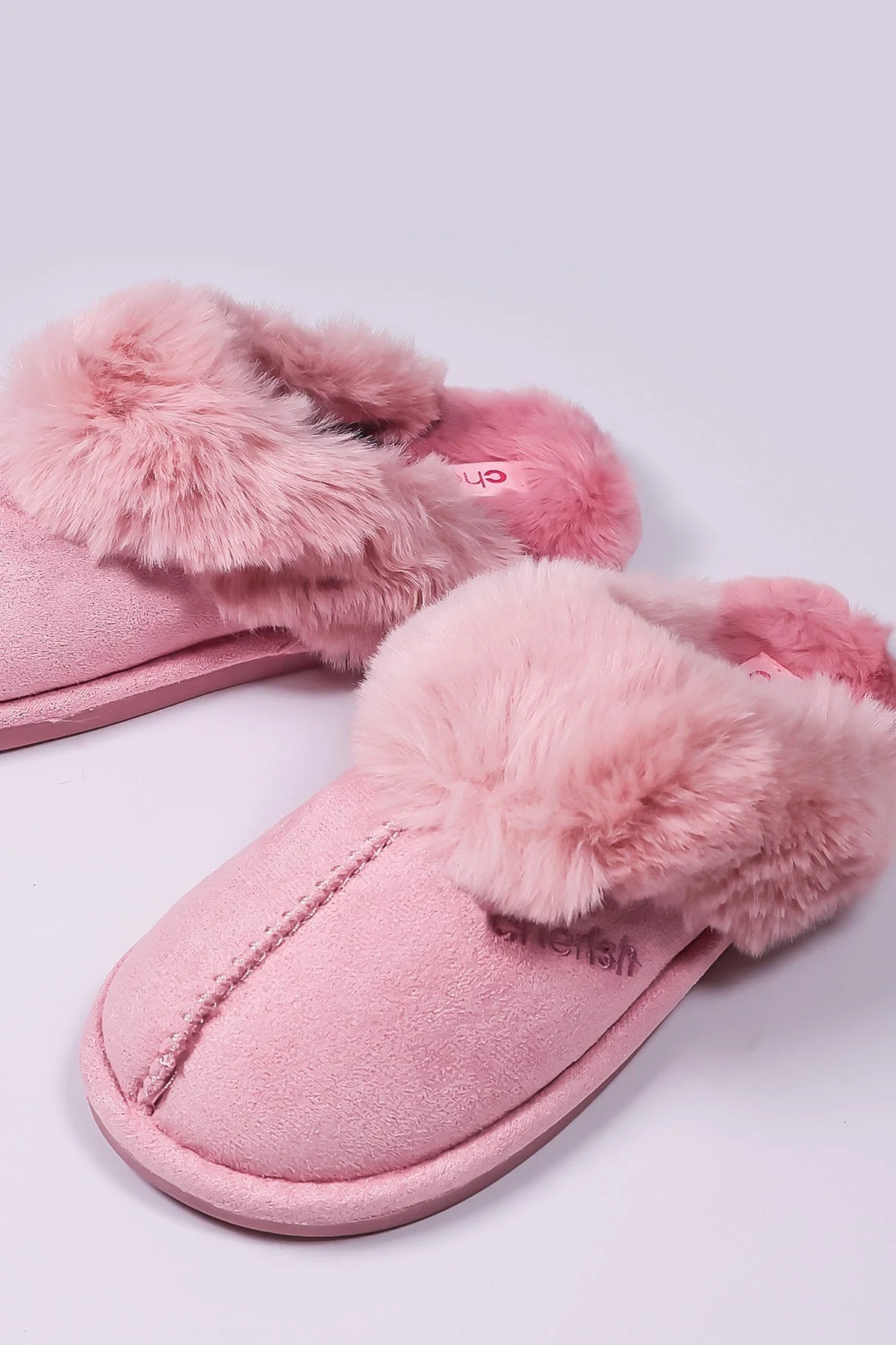 Faux Suede Mule in Pink