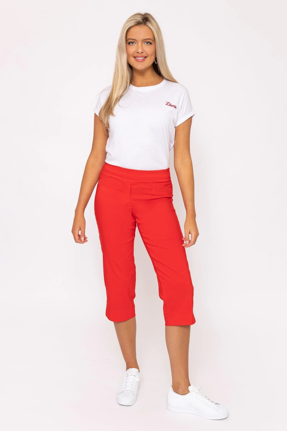 Bengaline Crop Pants in Red