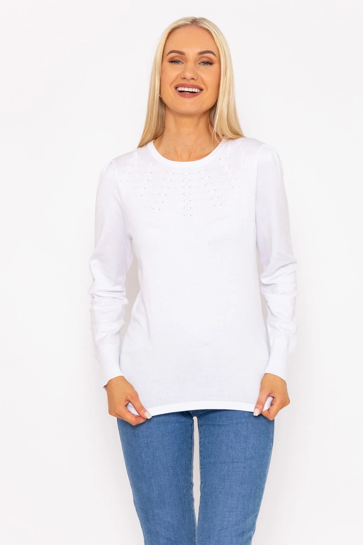 Spot Detail Knit in White