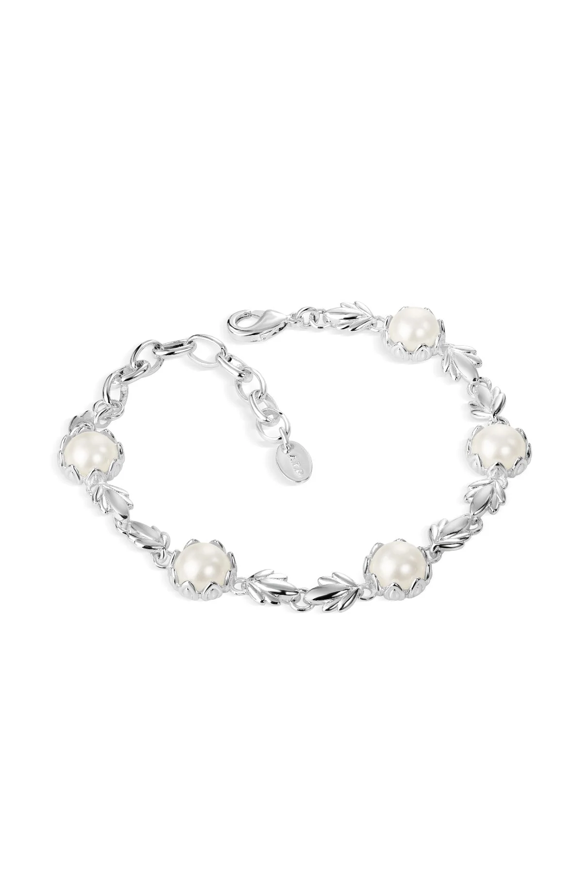 Pearl Leaf Link Bracelet