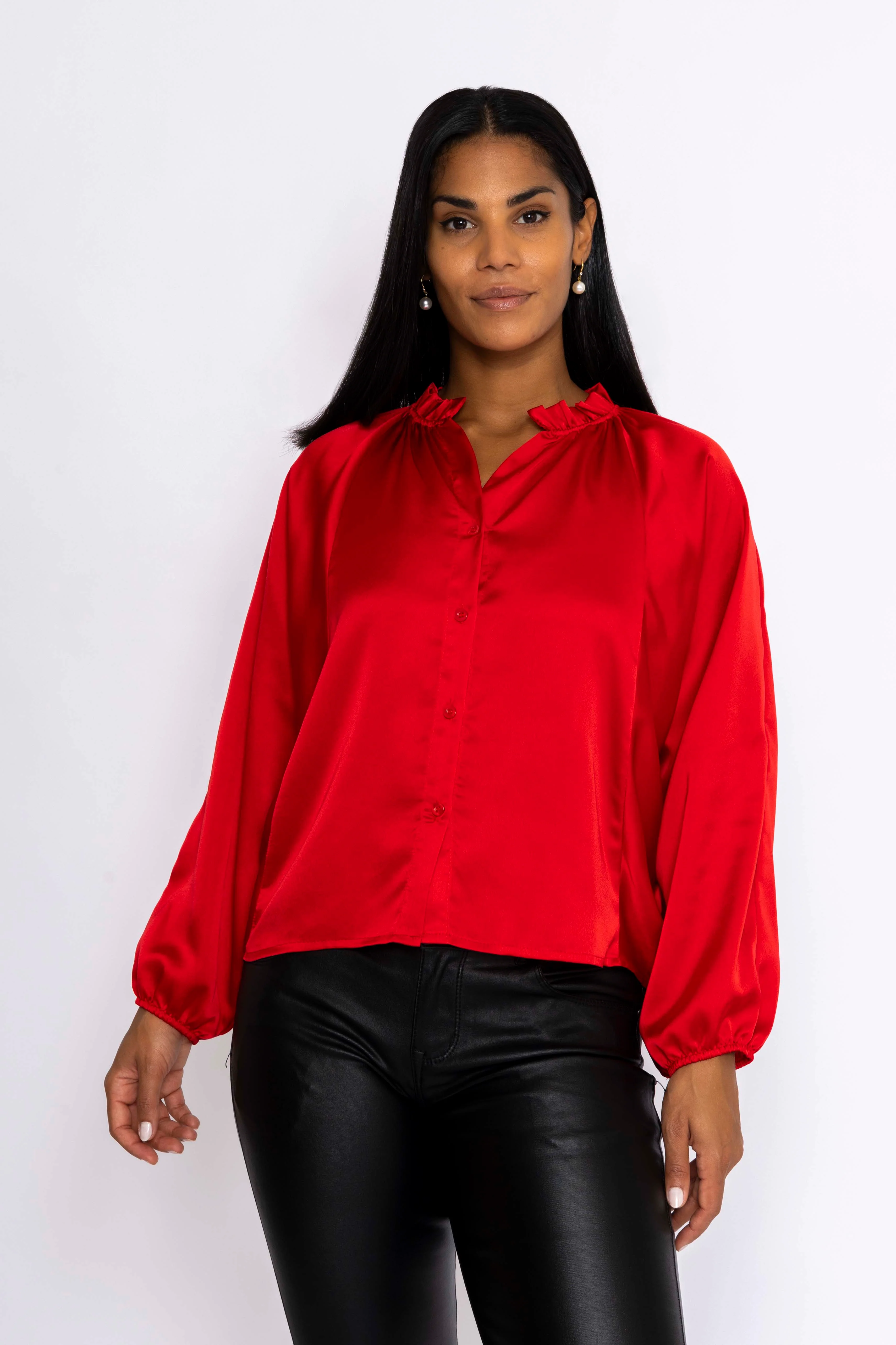 Batwing Blouse in Red