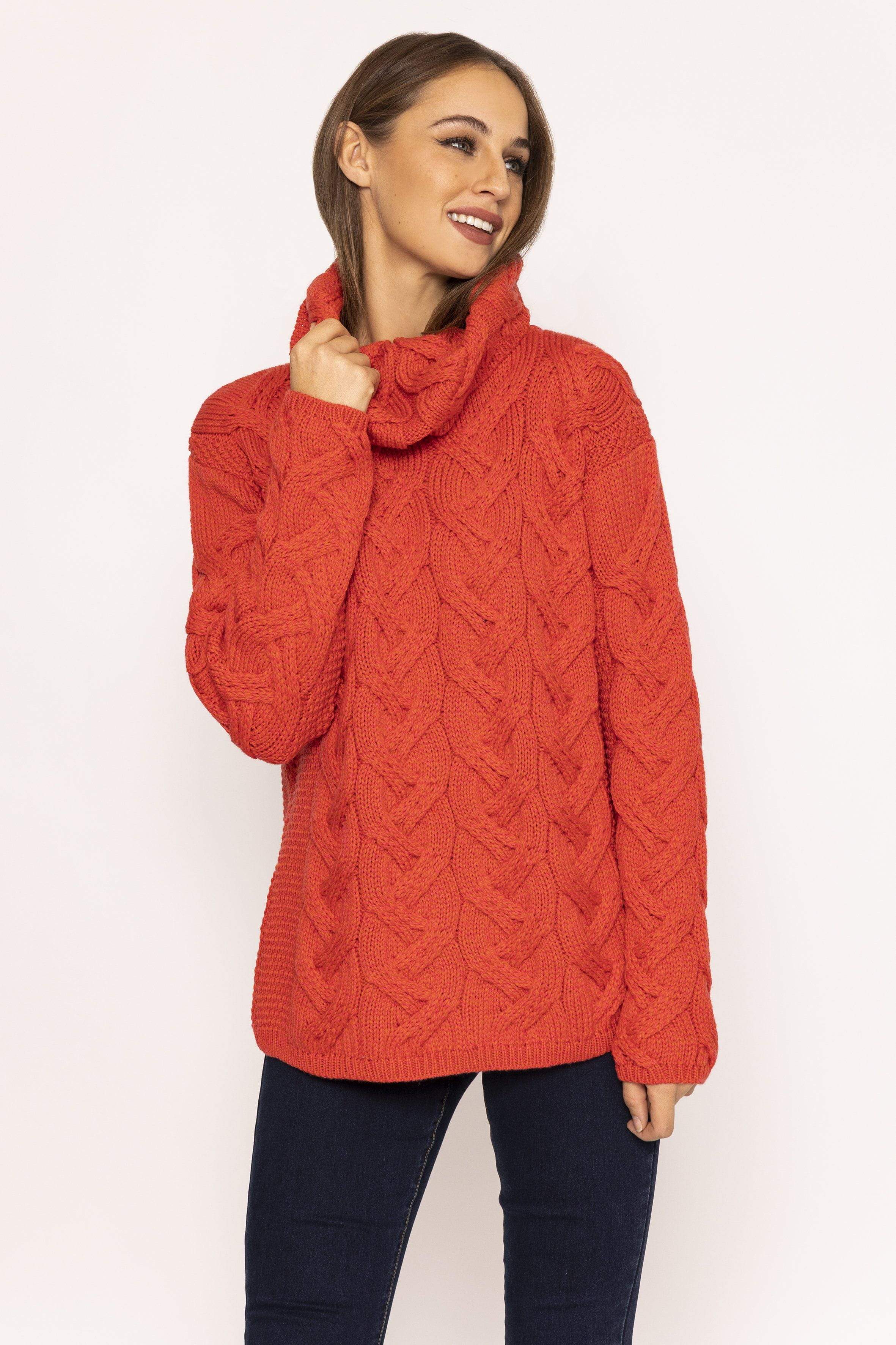 Turtle Neck Sweater in Orange