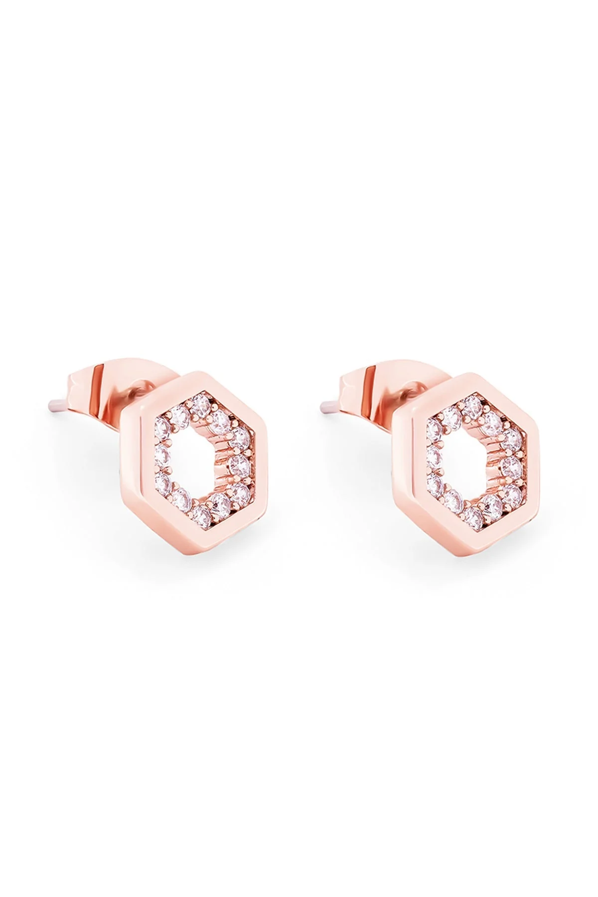 Bee Hexagonal Stud Earrings
