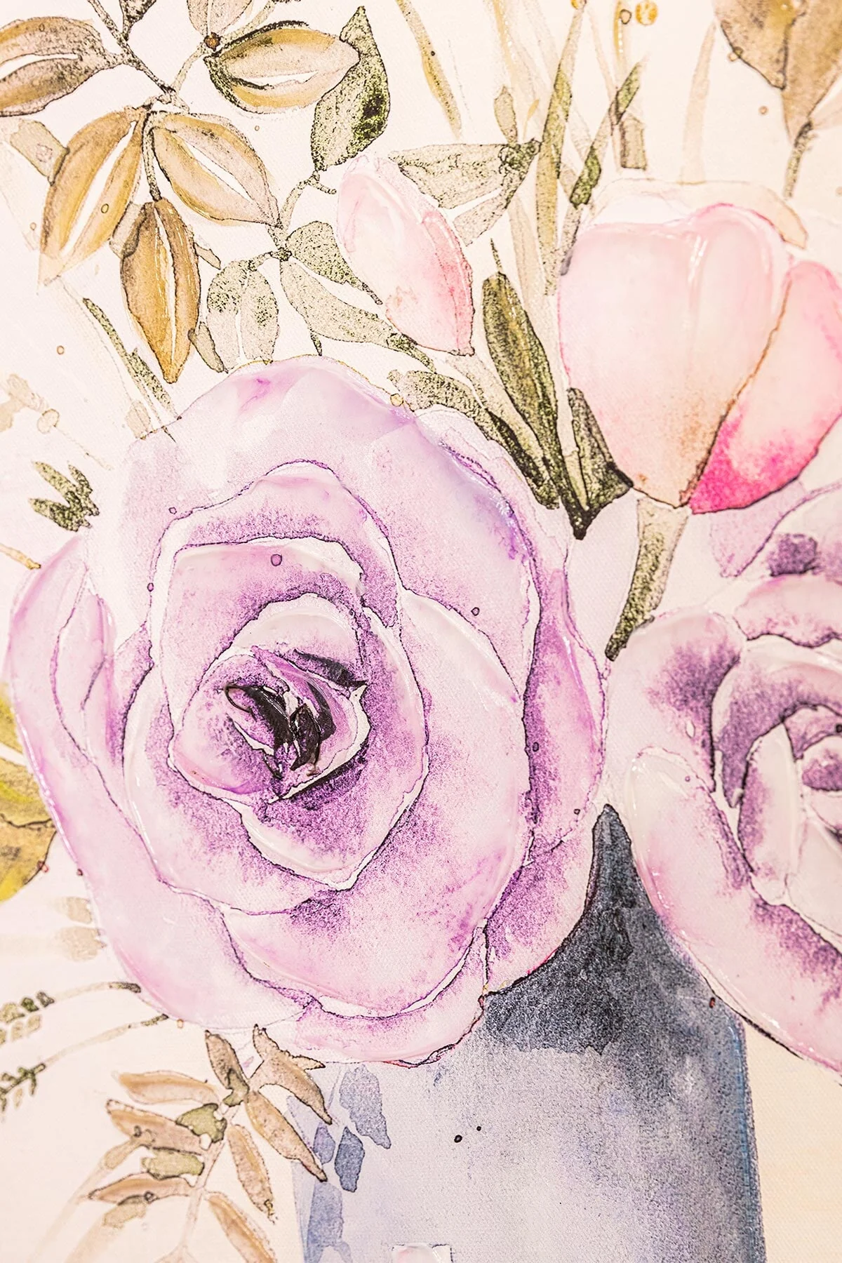 Floral Posy Jar Canvas Wall Art