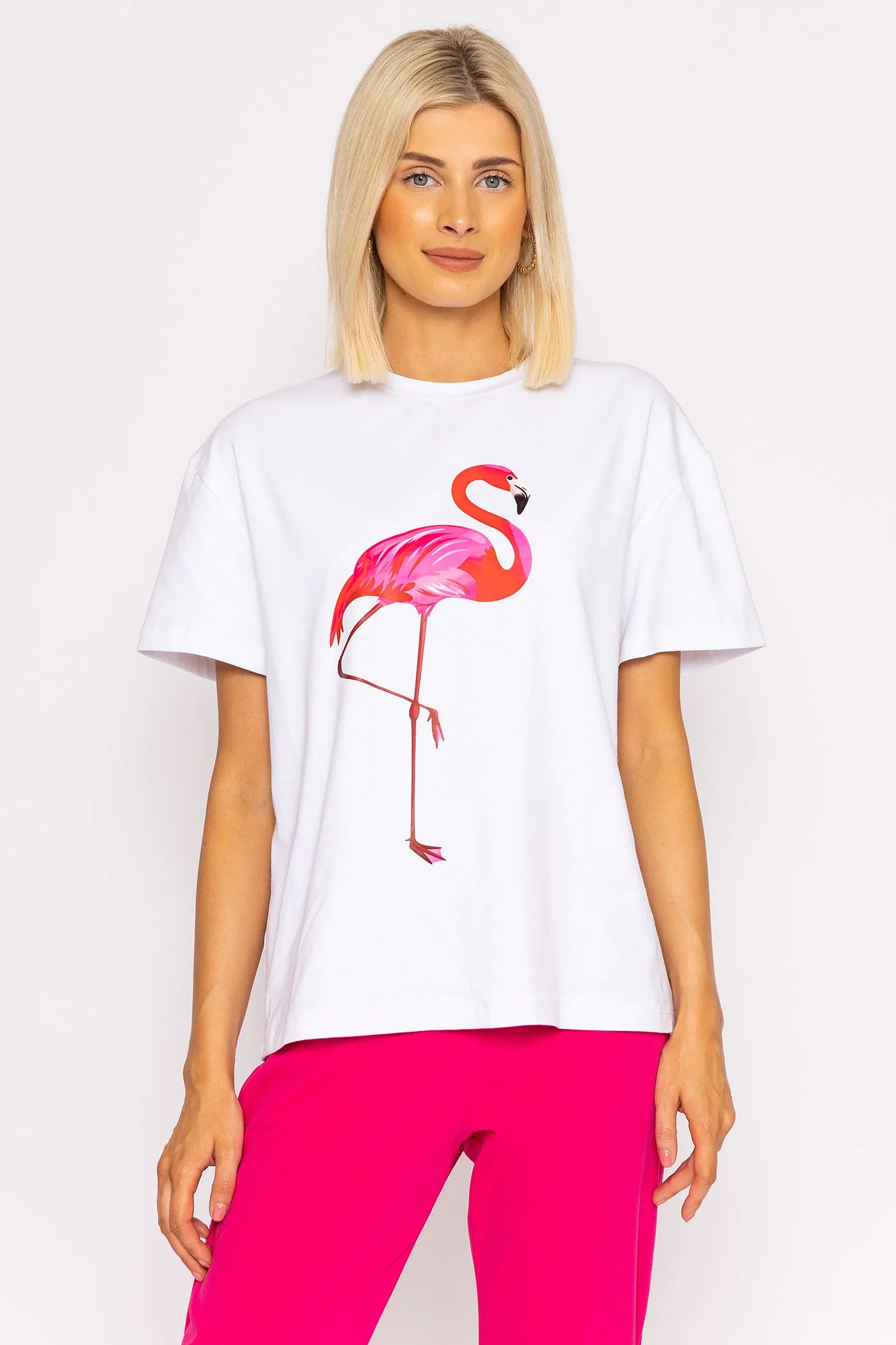 Flamingo Printed T-Shirt in White