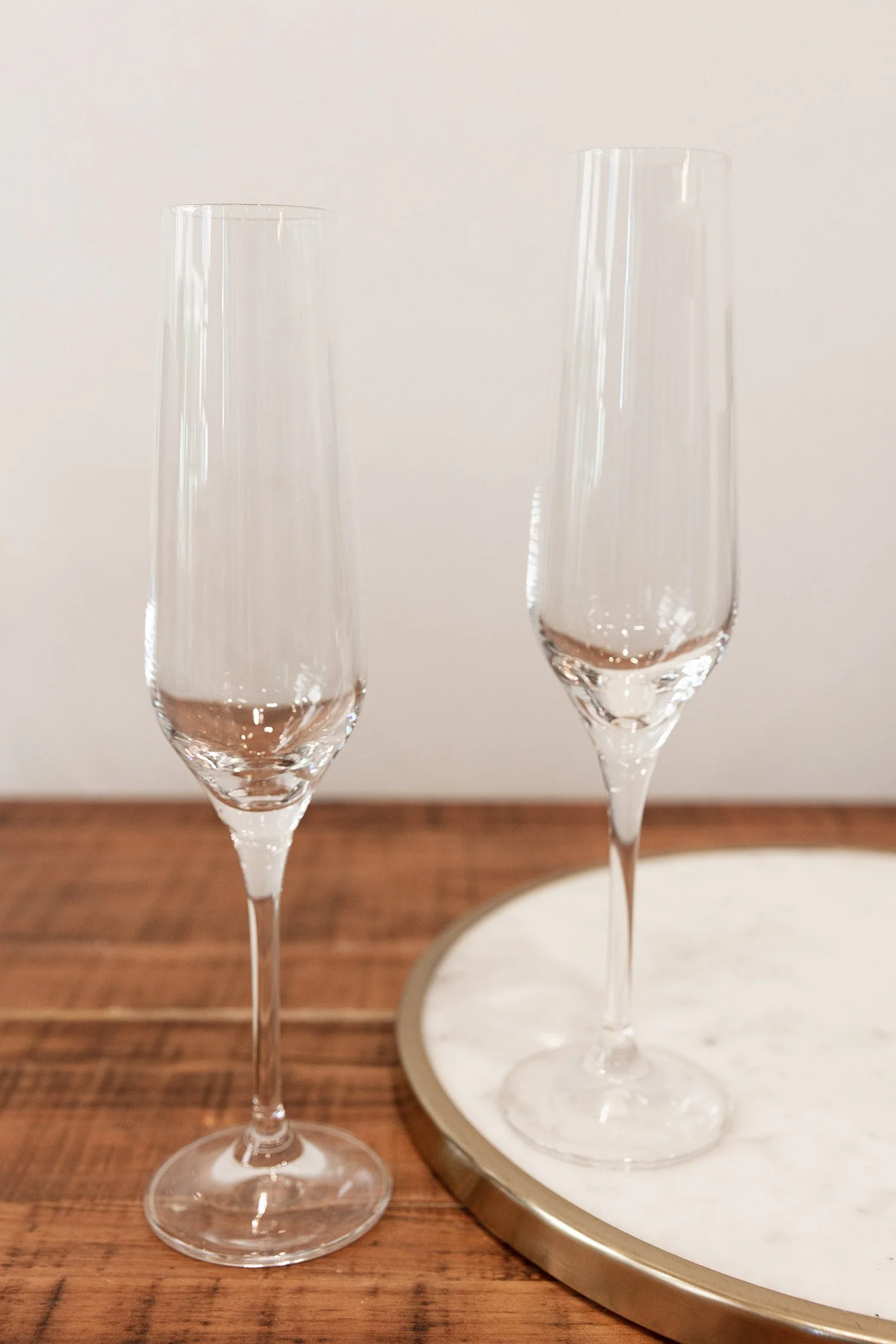 Set of 2 Crystal Champagne Glasses