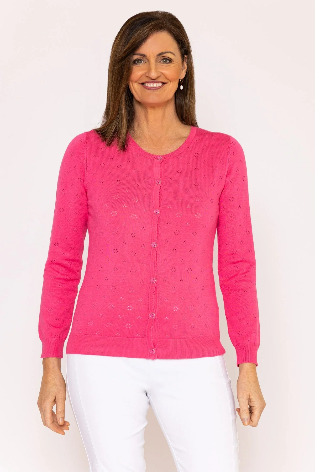 Button Up Cardigan in Pink