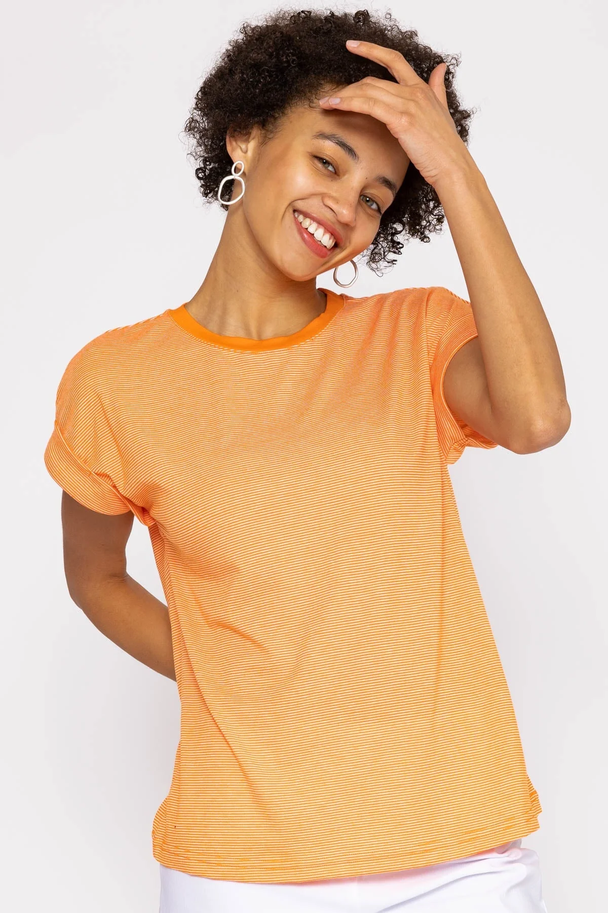 Stripe Tee in Orange